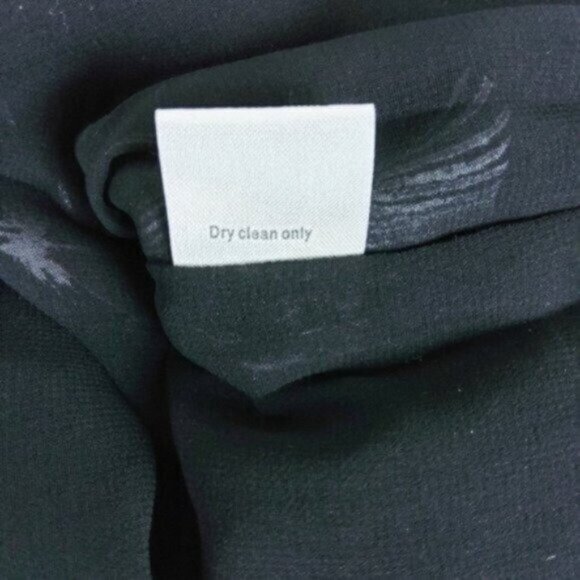 Line & Dot Surplice Ruched Feather Dress Black Small - Picture 7 of 7